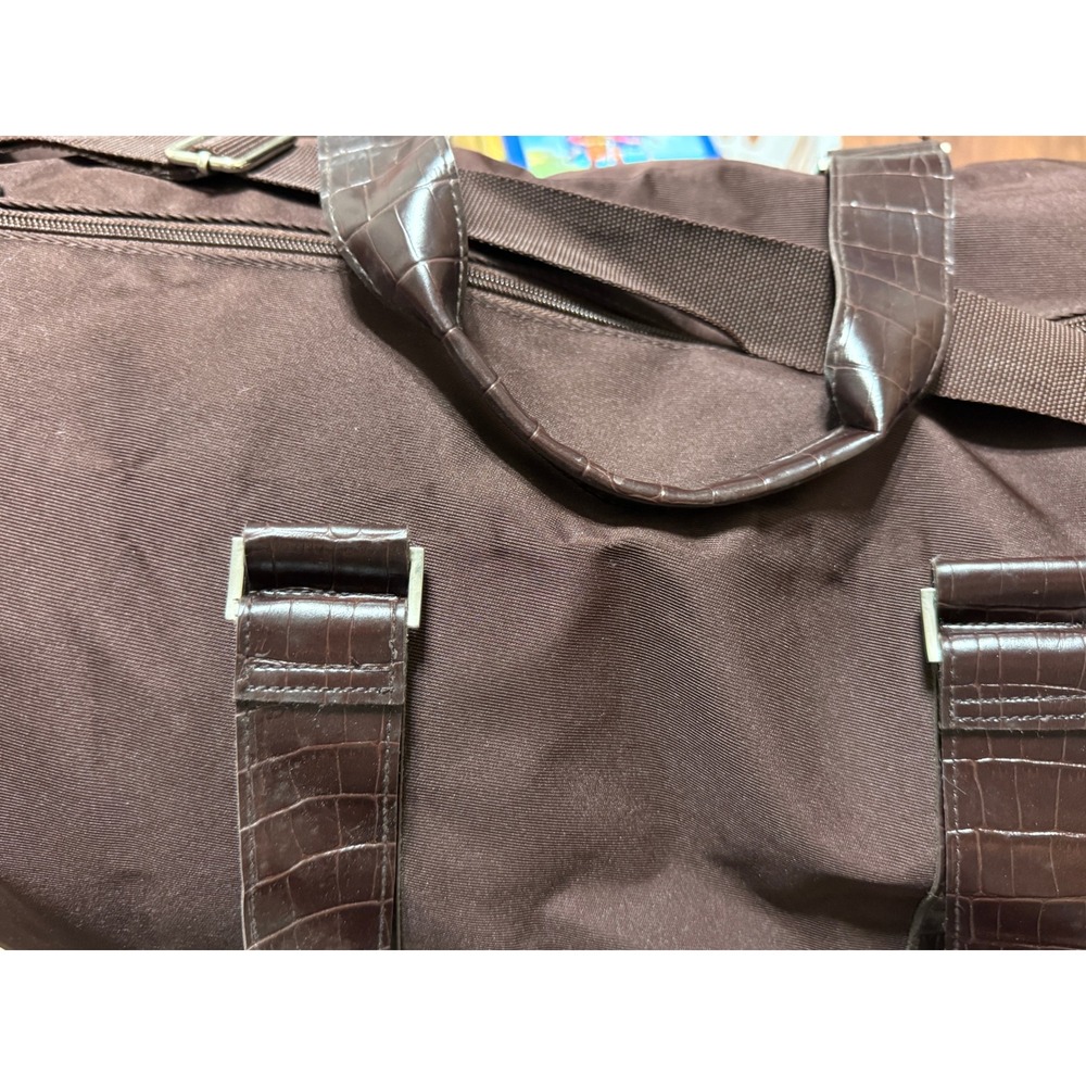Kenneth Cole Signature Brown Travel Duffel Weekender Bag - Picture 2 of 9